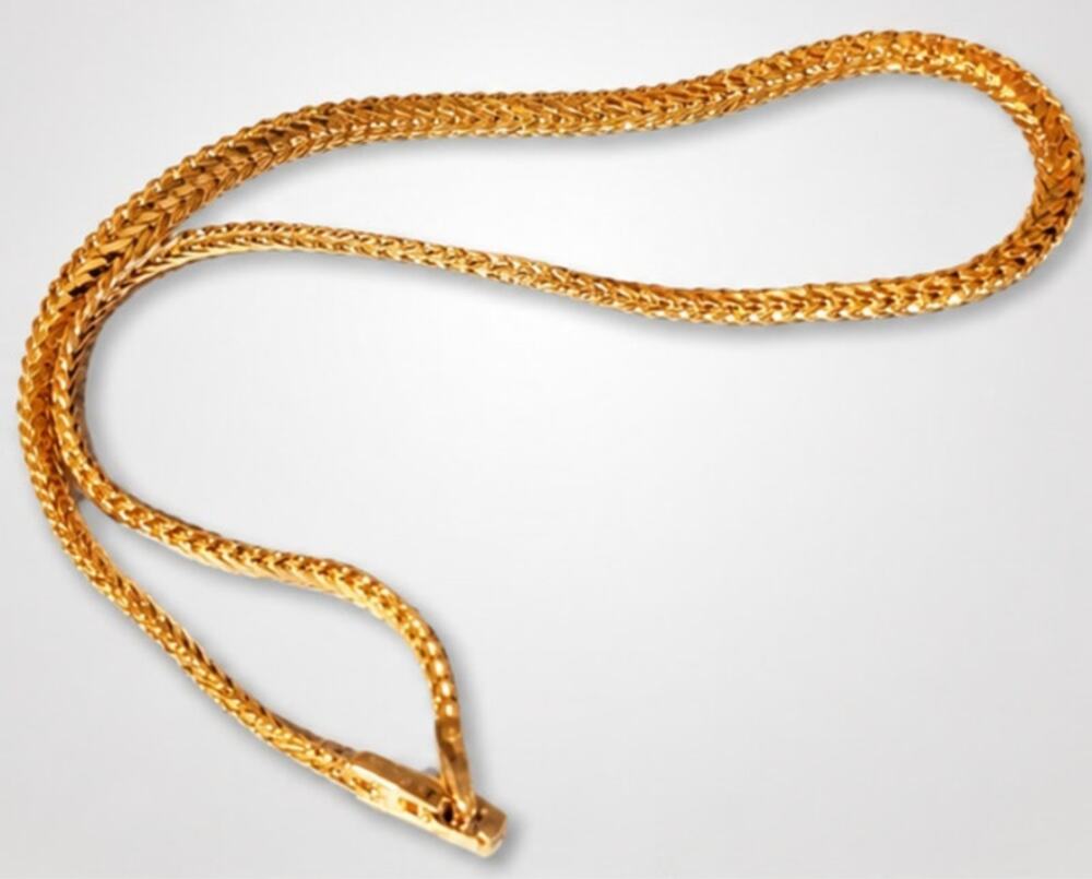 Vintage 1980's Gold-tone Serpentine Chain Short Retro Necklace 15.5" gch-7